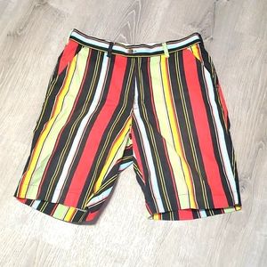 Loudmouth Some Guys Come To Play stripes cotton blend men short size 34